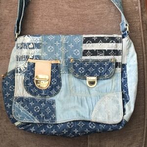 Denim satchel, book bag, diaper bag.